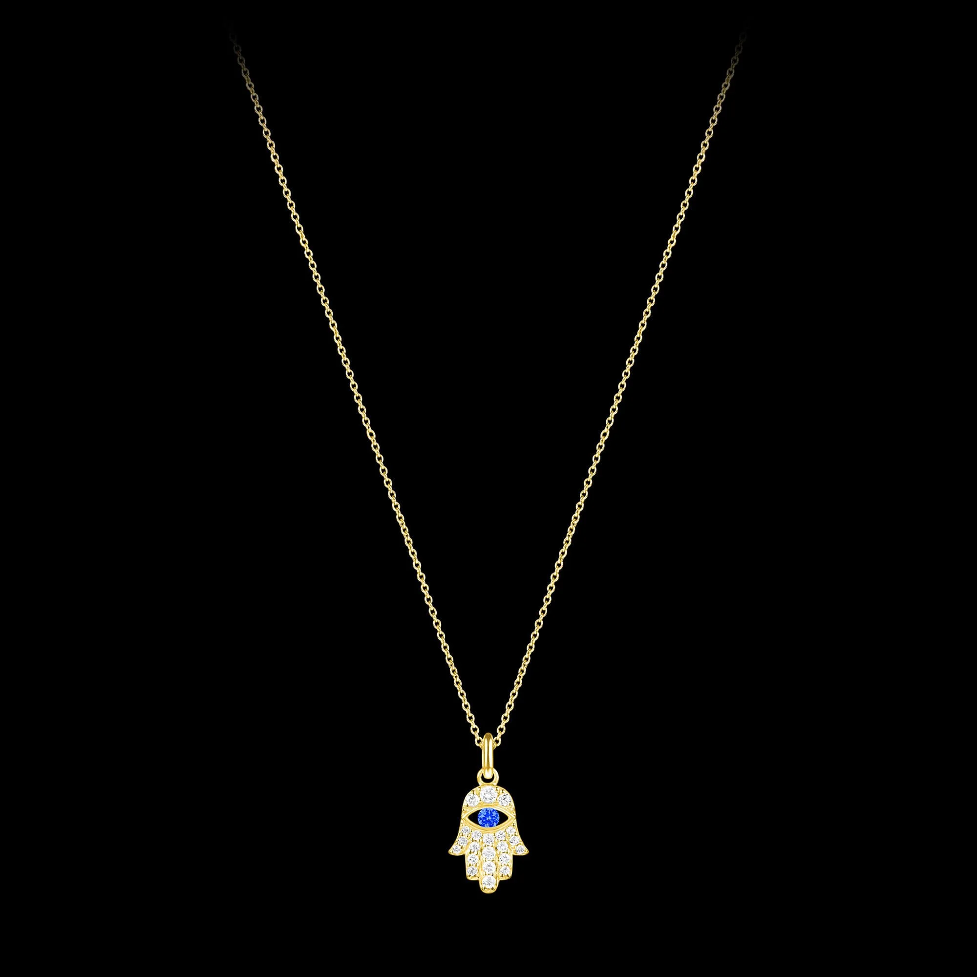 Gold hamsa hand necklace best sale